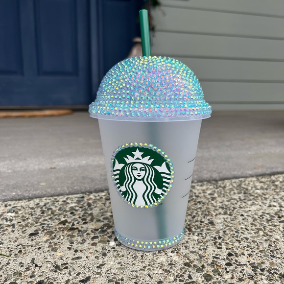 Custom blinged Starbucks grande dome reusable cold cup tumbler - Picture 1 of 2